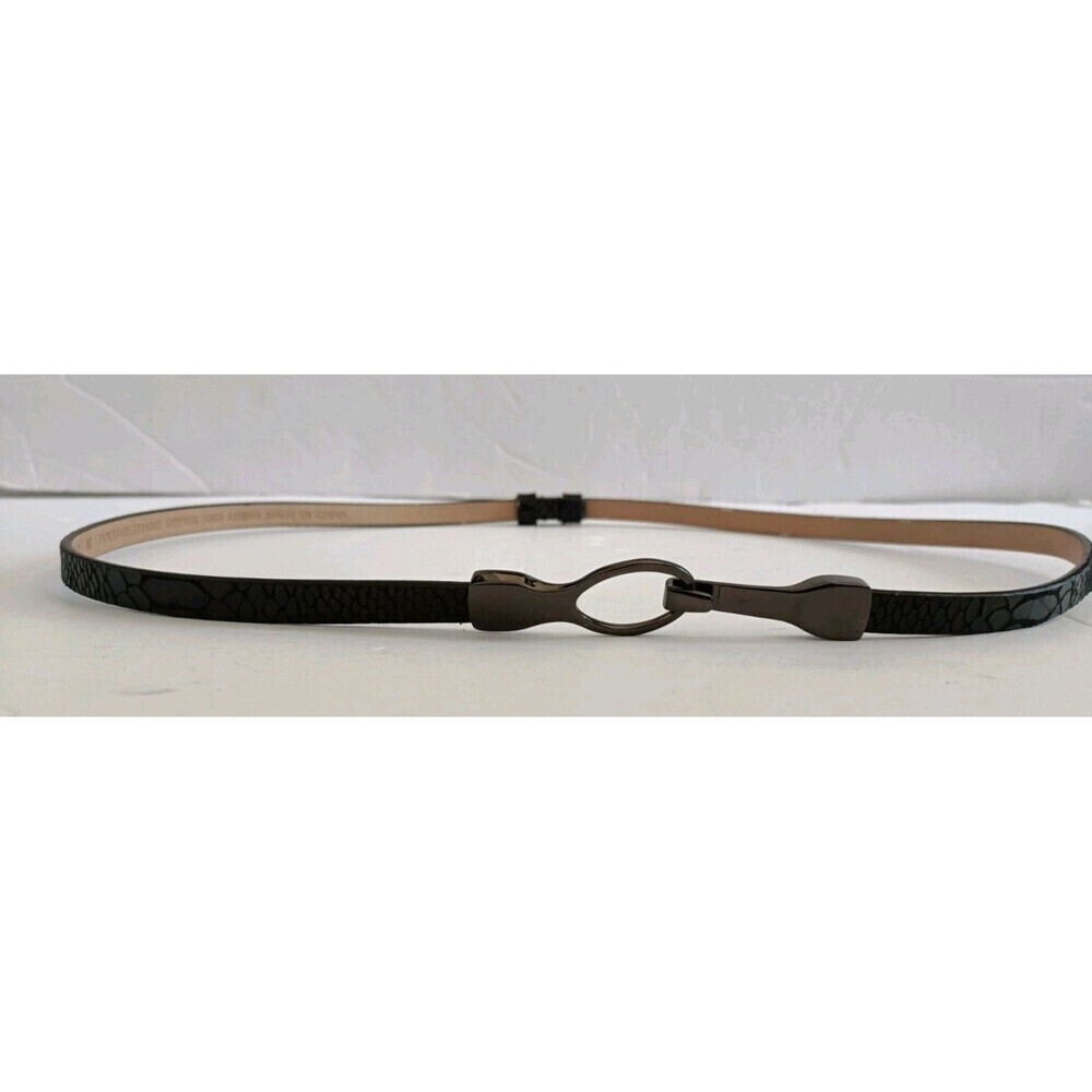 The Limited Faux Leather Latch Belt Women's Size Medium Black Snakeskin Skinny